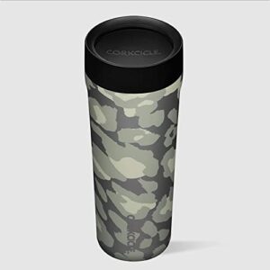 Corkcicle Commuter Cup Insulated Stainless Steel Leak Proof Travel Coffee Mug Keeps Beverages Cold for 9 Hours and Hot for 3 Hours,Snow Leopard, 17 oz