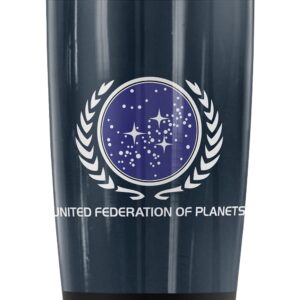 Star Trek United Federation of Planets Stainless Steel Tumbler 20 oz Coffee Travel Mug/Cup, Vacuum Insulated & Double Wall with Leakproof Sliding Lid | Great for Hot Drinks and Cold Beverages