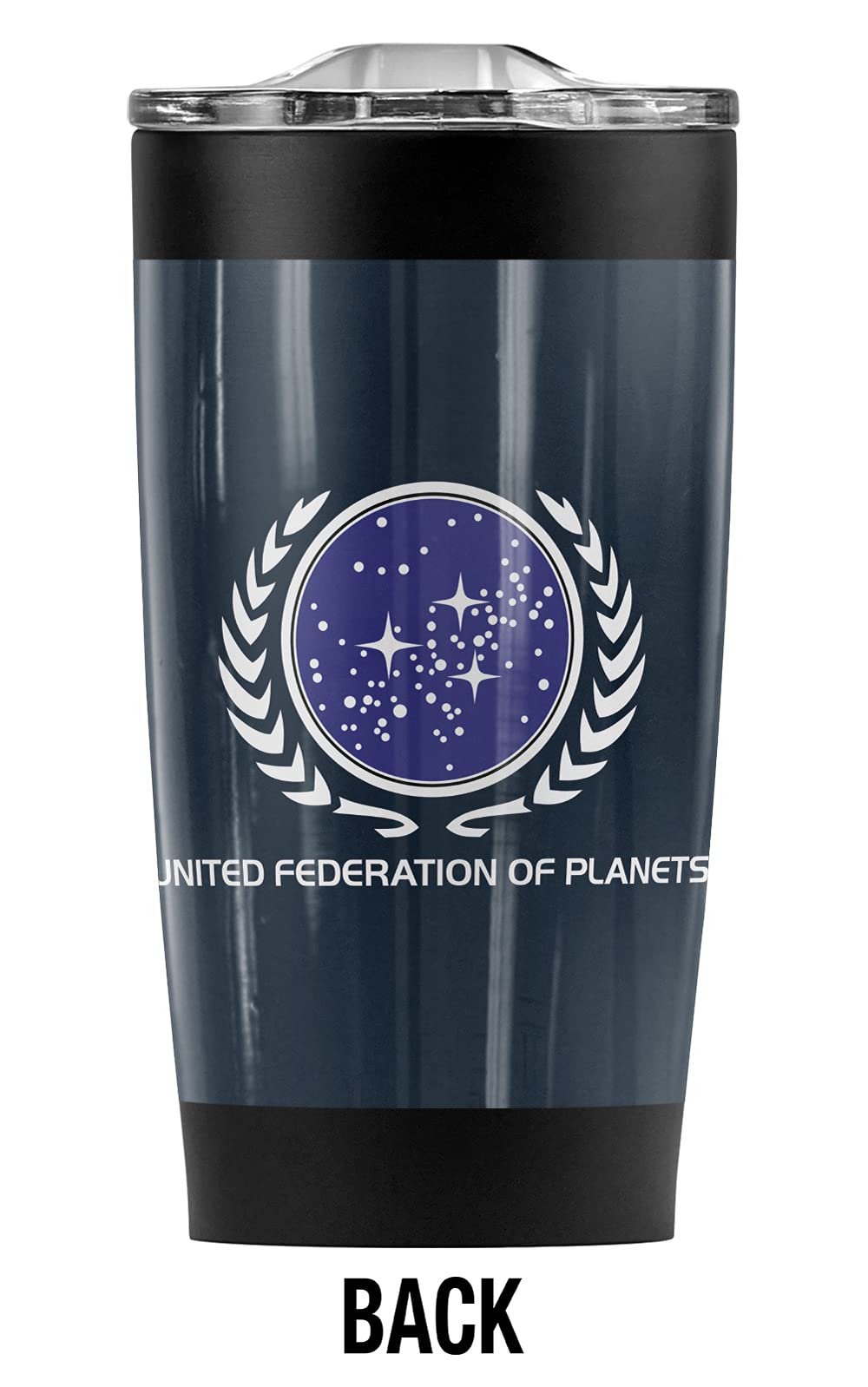 Star Trek United Federation of Planets Stainless Steel Tumbler 20 oz Coffee Travel Mug/Cup, Vacuum Insulated & Double Wall with Leakproof Sliding Lid | Great for Hot Drinks and Cold Beverages