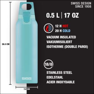SIGG - Insulated Water Bottle - Thermo Flask Hot & Cold One with Tea Infuser - Leakproof. BPA Free - 18/8 Stainless Steel - 17 Oz