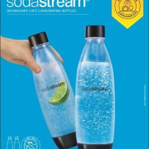 SodaStream Dishwasher Safe 2-Pack 1 Litre Carbonating Bottle - Black