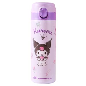 kuromi stainless steel insulated water bottle 420ml - purple