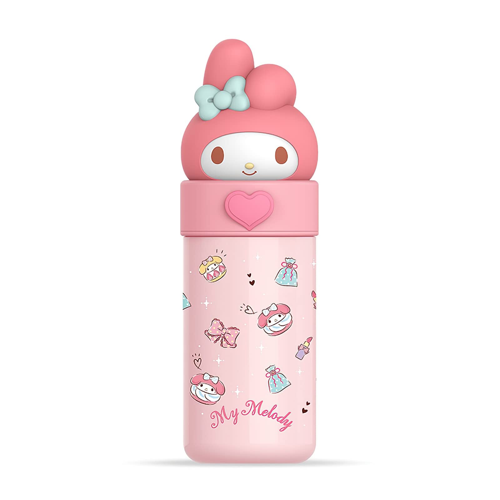 Kawaii Kitten Water Bottle Women'S Thermos Cup Cartoon Vacuum Insulated Stainless Steel Water Bottle Cute Girl'S Gifts 12.3 OZ / 350ML (Pink)