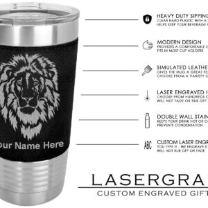 LaserGram 20oz Vacuum Insulated Tumbler Mug, DO Doctor of Osteopathic Medicine, Personalized Engraving Included (Faux Leather, Black)