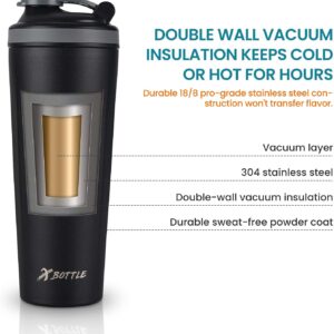 XBOTTLE 32oz Insulated Tumbler - Vacuum Insulated Stainless Steel Water Bottle Iced Coffee Travel Mug Cup with Flip Lid, Thermal Water Bottle Insulated Double Wall Spill-proof Leak-proof