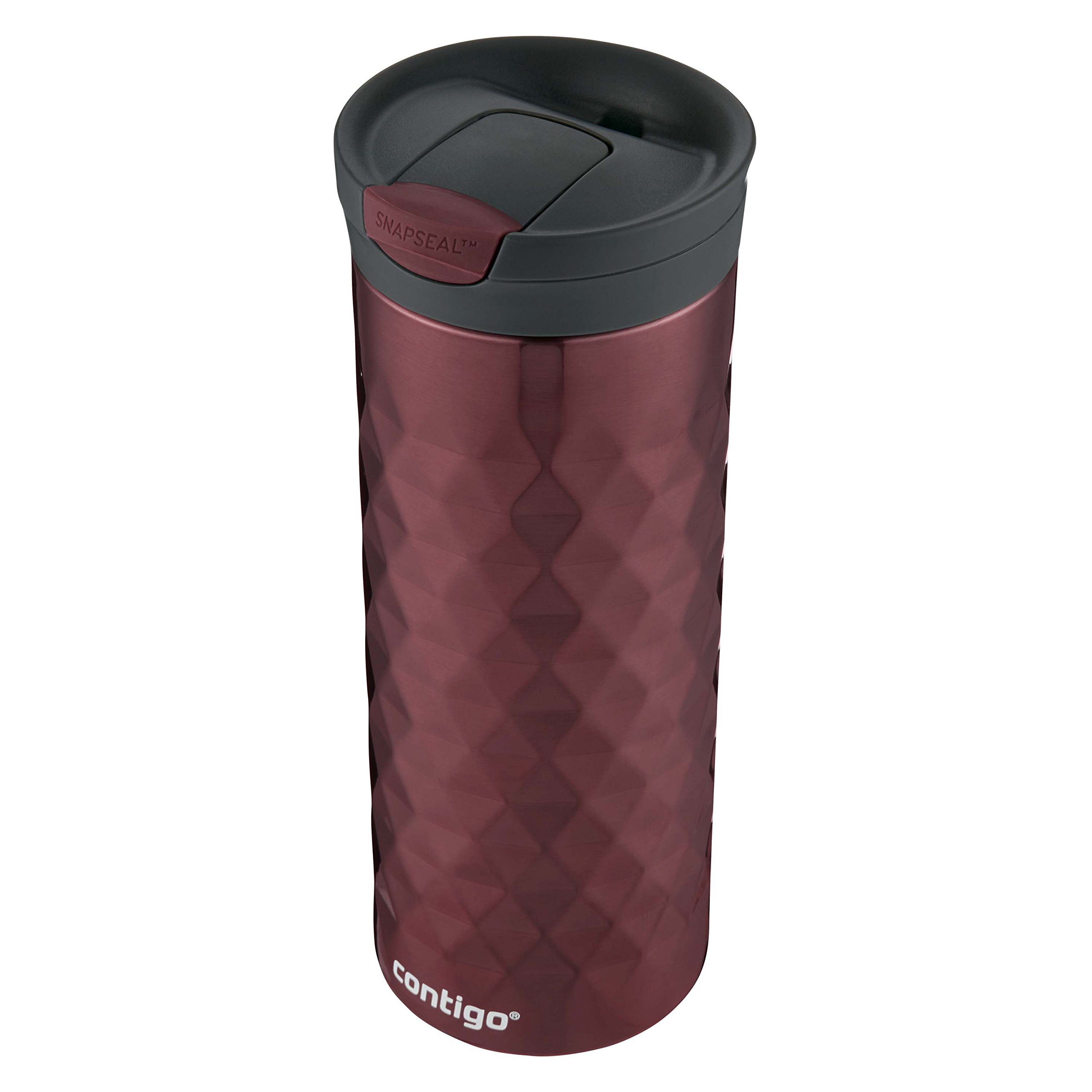 Contigo SnapSeal Kenton Travel Stainless Steel Mugs, 20 oz, Black & Spiced Wine, 2-Pack