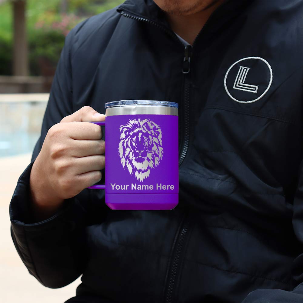 LaserGram 15oz Vacuum Insulated Coffee Mug, PT Physical Therapist, Personalized Engraving Included (Dark Purple)