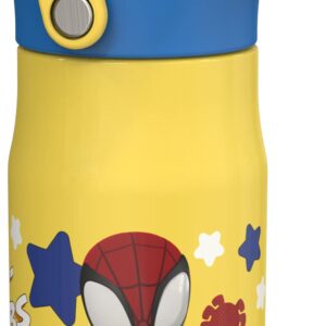 Zak Designs Harmony Marvel Spidey and His Amazing Friends Kid Water Bottle for Travel or At Home, 14oz Recycled Stainless Steel is Leak-Proof When Closed and Vacuum Insulated (Spiderman)