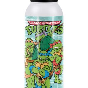 Teenage Mutant Ninja Turtles TMNT OFFICIAL TMNT Turtle Group 24 oz Insulated Canteen Water Bottle, Leak Resistant, Vacuum Insulated Stainless Steel with Loop Cap