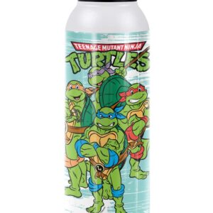 Teenage Mutant Ninja Turtles TMNT OFFICIAL TMNT Turtle Group 24 oz Insulated Canteen Water Bottle, Leak Resistant, Vacuum Insulated Stainless Steel with Loop Cap