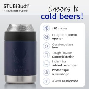 STUBiBudi Beer Can Cooler 12 oz Beer Bottle Insulator Beer Bottle Opener, 3 in 1 Universal Can Cozy Insulated Can Cooler Beer Cooler 4 in 1 Can Holder Beer Gifts Men Beer Opener (Navy)