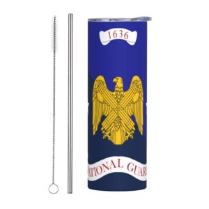 liichees flag of the national guard bureau stainless steel vacuum insulated tumbler 20oz coffee cups travel mug water cup with metal straw cleaning brush