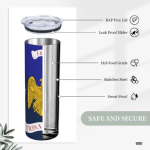 LIICHEES Flag of the National Guard Bureau Stainless Steel Vacuum Insulated Tumbler 20oz Coffee Cups Travel Mug Water Cup with Metal Straw Cleaning Brush