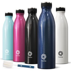 fjbottle stainless steel insulated water bottles -34oz/1000ml sports water bottle keep carbonated drink cold 24h and hot 12h for kids,women,men leisure home water bottles