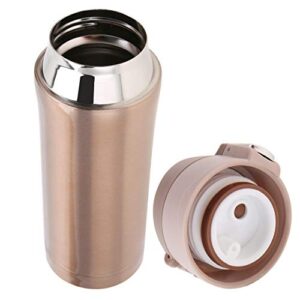 Vacuum Insulated Water Bottle Stainless Steel Leak Proof Flip Cap Travel Mug Coffee Tea Cup Outdoor Sports Camping 350ml(Golden)