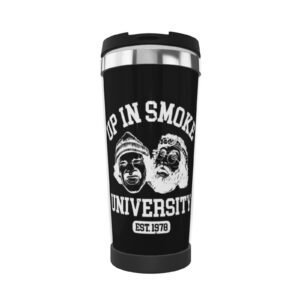 cheech and chong university 13 oz stainless steel coffee cup suitable for home, office, travel, party