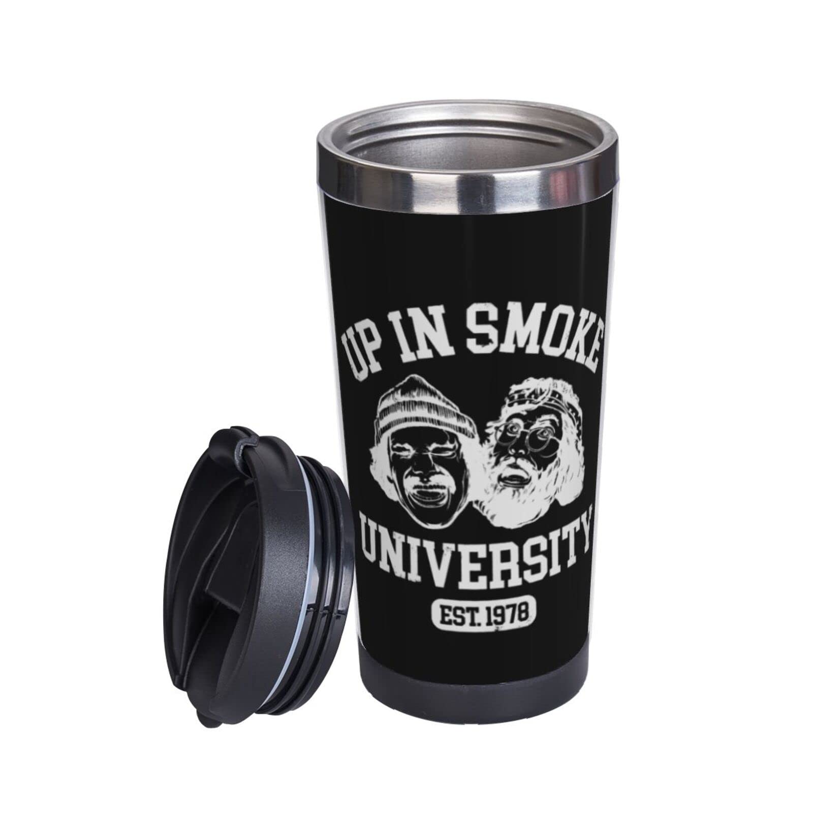 Cheech and Chong University 13 oz Stainless Steel Coffee Cup Suitable for Home, Office, Travel, Party