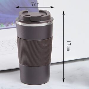 17oz Stainless Steel Vacuum Insulated Coffee Travel Mug for Ice Drink & Hot Beverage, Double Wall Travel Tumbler Cups with Spill Proof Lid, Car Thermos Gift for Men and Women (Brown)