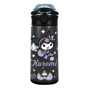 jsvekje kawaii water bottles cute stainless steel water bottles with straw, kawaii insulated bottle cartoon cup girls thermos for boys girls,18.6oz