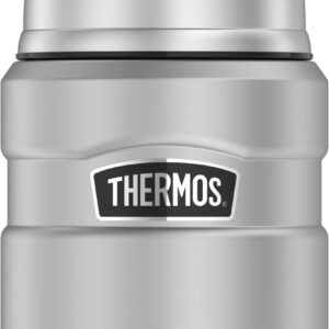 THERMOS Stainless King Vacuum-Insulated Beverage Bottle, 40 Ounce, Matte Steel and Food Jar Bundle