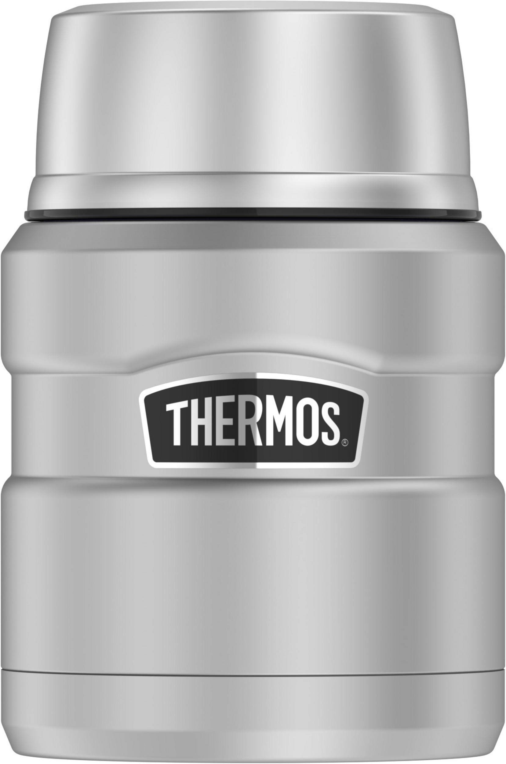 THERMOS Stainless King Vacuum-Insulated Beverage Bottle, 40 Ounce, Matte Steel and Food Jar Bundle