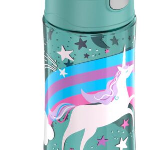 THERMOS FUNTAINER 16 Ounce Plastic Hydration Bottle with Spout Lid, Color Change Unicorns