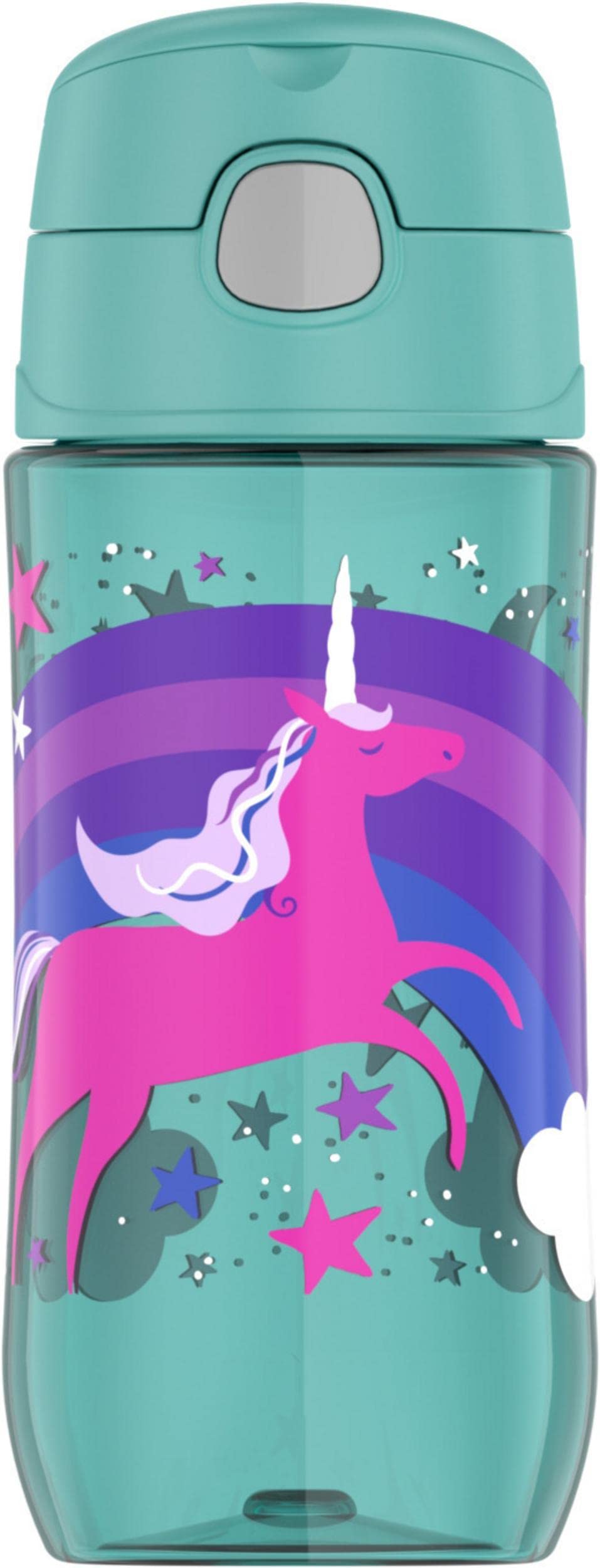 THERMOS FUNTAINER 16 Ounce Plastic Hydration Bottle with Spout Lid, Color Change Unicorns