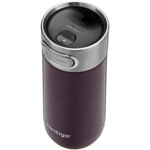 Contigo Luxe Autoseal Travel Mug, Stainless Steel Thermal Mug, Vacuum Flask, Leakproof Tumbler, dishwasher safe, Coffee Mug with BPA Free Easy-Clean Lid, Merlot, 360 ml