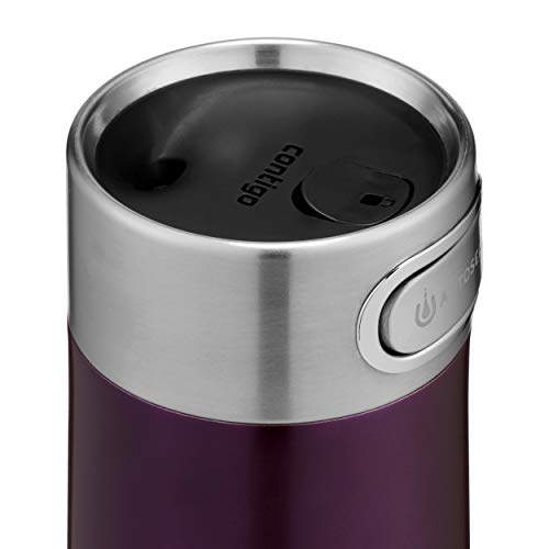 Contigo Luxe Autoseal Travel Mug, Stainless Steel Thermal Mug, Vacuum Flask, Leakproof Tumbler, dishwasher safe, Coffee Mug with BPA Free Easy-Clean Lid, Merlot, 360 ml