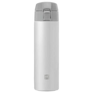 zwilling thermo travel bottle, 15.2 oz, silver-white