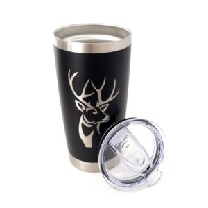 Deer Hunting 20oz Coffee Mug (Black), Hunting Gifts Travel Mug, Coffee Tumbler for Men, Outdoorsy Gifts