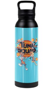 space jam 2 official tune squad group 24 oz insulated canteen water bottle, leak resistant, vacuum insulated stainless steel with loop cap