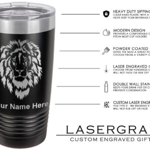 LaserGram 20oz Vacuum Insulated Tumbler Mug, Golfer Woman, Personalized Engraving Included (Black)