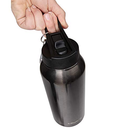 Layer 8 Stainless Steel Portable Water Bottle with Pop Up Straw and Screw on Lid