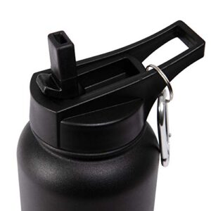 Layer 8 Stainless Steel Portable Water Bottle with Pop Up Straw and Screw on Lid