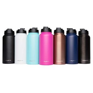 Layer 8 Stainless Steel Portable Water Bottle with Pop Up Straw and Screw on Lid