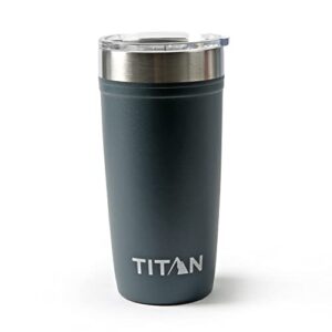 arctic zone titan deep freeze stainless steel travel tumbler with tritan lid and vacuum sealed insulation for hot/cold drinks, 1 count (pack of 1), gray