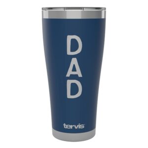 tervis dad engraved on deepwater blue father's day triple walled insulated tumbler travel cup keeps drinks cold & hot, 30oz legacy, deepwater blue
