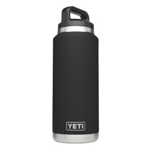 yeti rambler 36oz vacuum insulated stainless steel bottle with cap (stainless steel) (black)