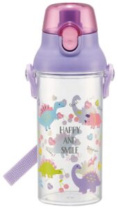 skater psb5tr children's water bottle, clear bottle, 16.2 fl oz (480 ml), happy & smile girls, made in japan