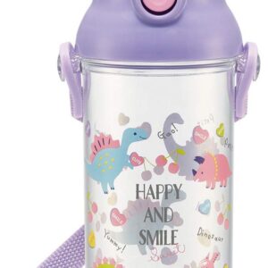 Skater PSB5TR Children's Water Bottle, Clear Bottle, 16.2 fl oz (480 ml), Happy & Smile Girls, Made in Japan