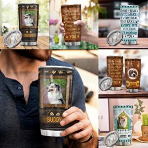 Wassmin Dog Tumbler Personalized Mugs With Picture Photo Custom Cup I'' Be Watching You Dogs Tumblers 20oz 30oz Coffee Travel Mug Birthday Christmas Fathers Mothers Day Funny Gift For Dog Mom Dad
