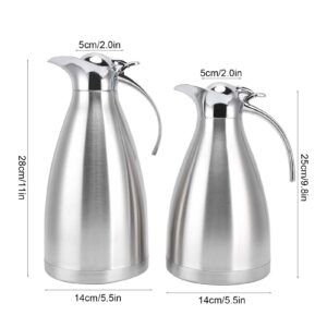 Vacuum Insulation Bottle, Stainless Steel Thermal Coffee Carafe European Style Thermal Insulation Kettle Double Walled Vacuum Cold and Hot Water Bottle with Lid for Kitchen Home Water Coffee(1.5L)