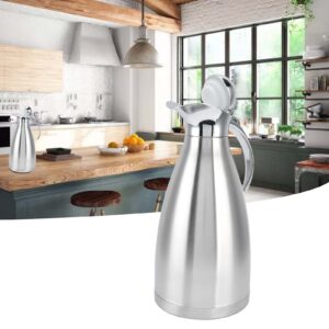 Vacuum Insulation Bottle, Stainless Steel Thermal Coffee Carafe European Style Thermal Insulation Kettle Double Walled Vacuum Cold and Hot Water Bottle with Lid for Kitchen Home Water Coffee(1.5L)