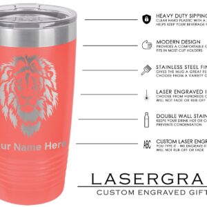 LaserGram 20oz Vacuum Insulated Tumbler Mug, Rx Pharmacy Symbol, Personalized Engraving Included (Coral)