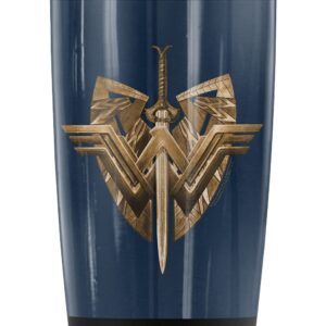 Logovision Wonder Woman Movie Sword Emblem Stainless Steel Tumbler 20 oz Coffee Travel Mug/Cup, Vacuum Insulated & Double Wall with Leakproof Sliding Lid | Great for Hot Drinks and Cold Beverages