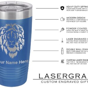 LaserGram 20oz Vacuum Insulated Tumbler Mug, Horse Head 2, Personalized Engraving Included (Dark Blue)