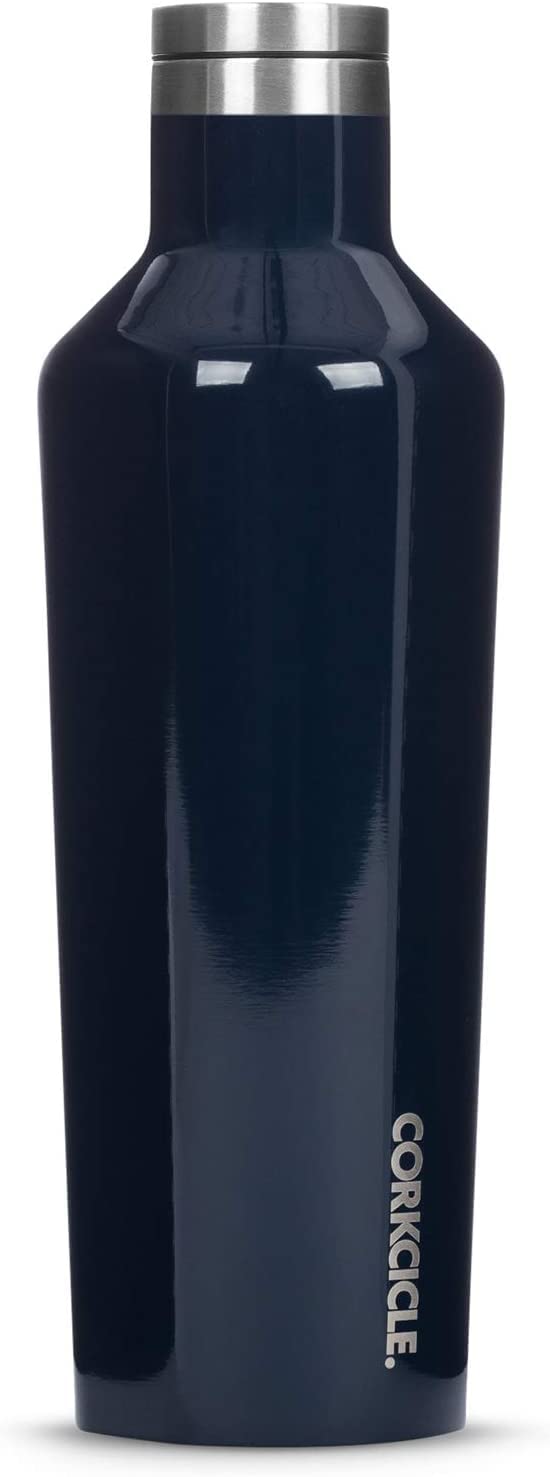 Corkcicle Insulated Water Bottle Canteen with Screw off Top, Travel Cup, Gloss Midnight Navy 16oz