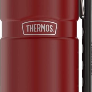 THERMOS Stainless King Vacuum-Insulated Travel Mug, 16 Ounce, Rustic Red Stainless King Vacuum-Insulated Beverage Bottle, 40 Ounce, Rustic Red Bundle