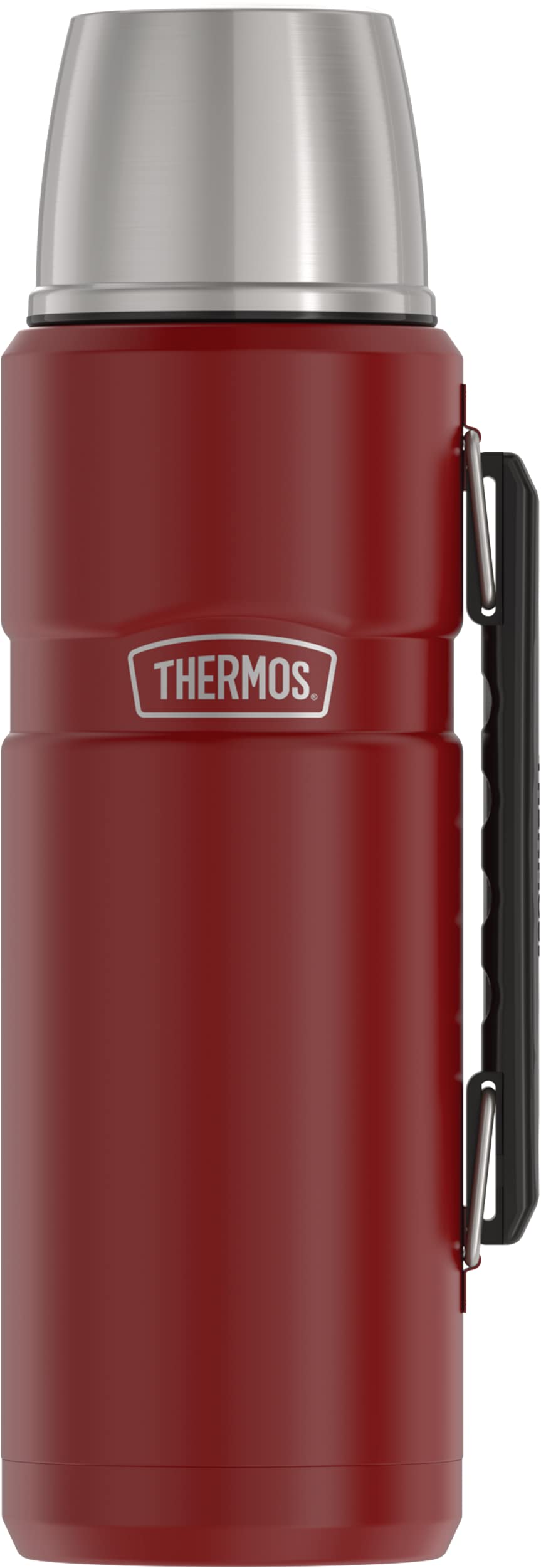 THERMOS Stainless King Vacuum-Insulated Travel Mug, 16 Ounce, Rustic Red Stainless King Vacuum-Insulated Beverage Bottle, 40 Ounce, Rustic Red Bundle